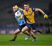 17 February 2024; David Murray of Roscommon is tackled by Paddy Small of Dublin during the Allianz Football League Division 1 match between Dublin and Roscommon at Croke Park in Dublin. Photo by Ray McManus/Sportsfile