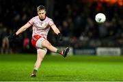 17 February 2024; Mayo goalkeeper Colm Reape kicks a point from a free during the Allianz Football League Division 1 match between Kerry and Mayo at Austin Stack Park in Tralee, Kerry. Photo by Brendan Moran/Sportsfile