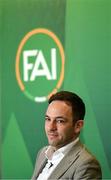 20 February 2024; FAI director of football Marc Canham during a media briefing for the FAI's Football Pathways Plan at Aviva Stadium in Dublin. Photo by Stephen McCarthy/Sportsfile