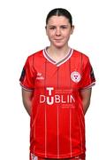 21 February 2024; Leah Riley poses for a portrait during a Shelbourne FC squad portraits at Tolka Park in Dublin. Photo by Sam Barnes/Sportsfile