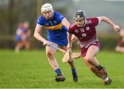 24 February 2024; Siobhán McGrath of Galway is tackled by Mairéad Eviston of Tipperary during the Very Camogie League Division 1 match between Tipperary and Galway at The Ragg GAA Grounds in Tipperary. Photo by Tom Beary/Sportsfile
