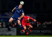 24 February 2024; Mark Connolly of Derry City in action against Max Mata of Sligo Rovers during the SSE Airtricity Men's Premier Division match between Sligo Rovers and Derry City at The Showgrounds in Sligo. Photo by Tyler Miller/Sportsfile