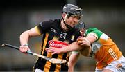 25 February 2024; Walter Walsh of Kilkenny is tackled by Cathal King of Offaly during the Allianz Hurling League Division 1 Group A match between Kilkenny and Offaly at UPMC Nowlan Park in Kilkenny. Photo by Ray McManus/Sportsfile