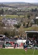 25 February 2024; Cork players come out for the second half of the Allianz Football League Division 2 match between Fermanagh and Cork at St Joseph’s Park in Ederney, Fermanagh. Photo by Ben McShane/Sportsfile