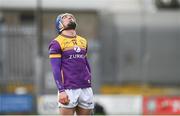 25 February 2024; Séamus Casey of Wexford reacts after failing to convert a free in additional time at the end of the second half during the Allianz Hurling League Division 1 Group A match between Wexford and Clare at Chadwicks Wexford Park in Wexford. Photo by Seb Daly/Sportsfile