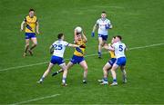 25 February 2024; Shane Cunnane of Roscommon in action against Michael McCarville of Monaghan during the Allianz Football League Division 1 match between Roscommon and Monaghan at Dr Hyde Park in Roscommon. Photo by Daire Brennan/Sportsfile