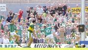 18 July 2004; Stephen Kelly (10), Limerick, celebrates scoring his sides first goal after 10 seconds. Bank of Ireland Munster Senior Football Championship Final Replay, Kerry v Limerick, Fitzgerald Stadium, Killarney, Co. Kerry. Picture credit; Brendan Moran / SPORTSFILE