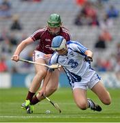 8 September 2013; Tom Devine, Wateford, in action against Shane Cooney, Galway. Electric Ireland GAA Hurling All-Ireland Minor Championship Final, Galway v Waterford, Croke Park, Dublin. Picture credit: Brendan Moran / SPORTSFILE