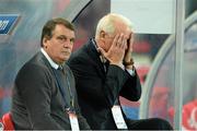 10 September 2013; Republic of Ireland manager Giovanni Trapattoni, right, and assistant manager Marco Tardelli before the game. 2014 FIFA World Cup Qualifier, Group C, Austria v Republic of Ireland, Ernst Happel Stadion, Vienna, Austria. Picture credit: David Maher / SPORTSFILE