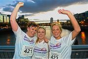 10 September 2013; Orla Brennan, left, Ciara Plunkett, centre, and Katie Whelan, Grant Thornton, after competing in the Grant Thornton 5k Corporate Team Challenge 2013. Dublin Docklands, Dublin. Photo by Sportsfile