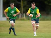 11 September 2013; Munster's Peter O'Mahony and James Coughlan, left, during squad training ahead of their Celtic League 2013/14, Round 2, game against Zebre on Friday. Munster Rugby Squad Training, Cork Instutute of Technology, Bishopstown, Cork. Picture credit: Diarmuid Greene / SPORTSFILE