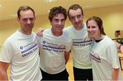 10 September 2013; Simon Murtagh, Dominic Gilmore Seamus Mac Flionn and Margaret Falsey from the Oireachtas team who competed in the Grant Thornton 5k Corporate Team Challenge 2013. Dublin Docklands, Dublin. Photo by Sportsfile