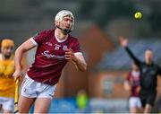 25 February 2024; Jason Flynn of Galway during the Allianz Hurling League Division 1 Group B match between Antrim and Galway at Corrigan Park in Belfast. Photo by Tyler Miller/Sportsfile