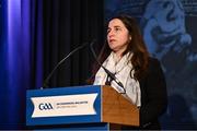 24 February 2024; GAA diversity and inclusion officer Ger McTavish speaking during the GAA Congress at Canal Court Hotel in Newry, Down. Photo by Piaras Ó Mídheach/Sportsfile