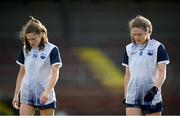 3 March 2024; Waterford players Emma Murray, right, and Katie Murray after their side's defeat in the Lidl LGFA National League Division 1 Round 5 match between Waterford and Dublin at Fraher Field in Dungarvan, Waterford. Photo by Seb Daly/Sportsfile