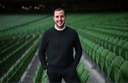 4 March 2024; Newly appointed interim head coach John O'Shea poses for a portrait before a Republic of Ireland press conference at the Aviva Stadium in Dublin. Photo by Stephen McCarthy/Sportsfile