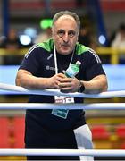 6 March 2024; Ireland coach Zaur Antia during day four at the Paris 2024 Olympic Boxing Qualification Tournament at E-Work Arena in Busto Arsizio, Italy. Photo by Ben McShane/Sportsfile
