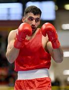 6 March 2024; Pouria Amiri of Iran during their Men's 92kg Round of 64 bout against John Marvin of Philipines during day four at the Paris 2024 Olympic Boxing Qualification Tournament at E-Work Arena in Busto Arsizio, Italy. Photo by Ben McShane/Sportsfile