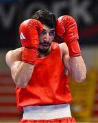 7 March 2024; Ali Habibinezhad of Iran during their Men's 63.5kg Round of 32 bout against Patris Mughalzai of Great Britain during day five at the Paris 2024 Olympic Boxing Qualification Tournament at E-Work Arena in Busto Arsizio, Italy. Photo by Ben McShane/Sportsfile