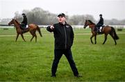 11 March 2024; Trainer Gordon Elliott on the gallops ahead of the Cheltenham Racing Festival at Prestbury Park in Cheltenham, England. Photo by Harry Murphy/Sportsfile