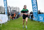 9 March 2024; Beth Reamsbottom of Santa Sabina, Dublin, competes in the minor girls 2000m during the 123.ie All Ireland Schools Cross Country Championships at Tymon Park in Tallaght, Dublin. Photo by Sam Barnes/Sportsfile