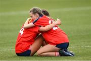 15 March 2024; St Marys players Hayleigh O'Shea, left, and Cliona O'Brien after the Lidl All-Ireland Post Primary School Junior C Championship final match between St Marys, Macroom, Cork and Ballinrobe Community School, Mayo at the University of Limerick. Photo by Matt Browne/Sportsfile