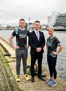 19 March 2024; In attendance at the announcement of A&L Goodbody’s title sponsorship of Athletics Ireland’s ALG5K Corporate Team Challenge, formerly GT5K, are, from left, Ambassadors Dean Rock, ALG Partner David Widger and Ambassador Catherina McKiernan in Dublin City Centre on September 10th, 2024. Photo by Sam Barnes/Sportsfile