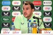 20 March 2024; Interim head coach John O'Shea during a Republic of Ireland media conference at Castleknock Hotel in Dublin. Photo by Stephen McCarthy/Sportsfile