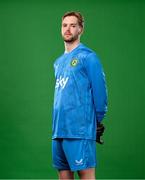 18 March 2024; Goalkeeper Caoimhin Kelleher poses for a portrait during a Republic of Ireland portrait session at Castleknock Hotel in Dublin. Photo by Stephen McCarthy/Sportsfile