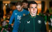 23 March 2024; Seamus Coleman of Republic of Ireland before the international friendly match between Republic of Ireland and Belgium at the Aviva Stadium in Dublin. Photo by Stephen McCarthy/Sportsfile