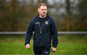 24 March 2024; Leitrim manager Jonny Garrity before the Lidl LGFA National League Division 4 semi-final match between Leitrim and Limerick at Pádraig Pearses GAA Club in Roscommon. Photo by Seb Daly/Sportsfile