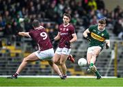 24 March 2024; Gavin White of Kerry in action against John Maher of Galway during the Allianz Football League Division 1 match between Kerry and Galway at Fitzgerald Stadium in Killarney, Kerry. Photo by Brendan Moran/Sportsfile