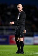 29 March 2024; Referee Marc Lynch during the SSE Airtricity Men's Premier Division match between Waterford and Sligo Rovers at the Regional Sports Centre in Waterford. Photo by Michael P Ryan/Sportsfile