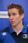 12 September 2013; Leinster's Eoin Reddan during a press conference ahead of their Celtic League 2013/14 Round 2 match against Ospreys on Saturday. Leinster Rugby Press Conference, UCD, Belfield, Dublin.  Picture credit: Barry Cregg / SPORTSFILE