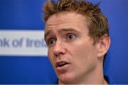 12 September 2013; Leinster's Eoin Reddan during a press conference ahead of their Celtic League 2013/14 Round 2 match against Ospreys on Saturday. Leinster Rugby Press Conference, UCD, Belfield, Dublin.  Picture credit: Barry Cregg / SPORTSFILE