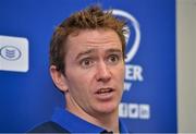 12 September 2013; Leinster's Eoin Reddan during a press conference ahead of their Celtic League 2013/14 Round 2 match against Ospreys on Saturday. Leinster Rugby Press Conference, UCD, Belfield, Dublin.  Picture credit: Barry Cregg / SPORTSFILE