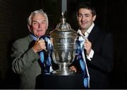 12 September 2013; Drogheda United manager Mick Cooke, left, and Finn Harps manager Peter Hutton ahead of their side's FAI Ford Cup Quarter Final clash on Friday night. Ford have called on Irish football fans to vote for their Greatest Ever FAI Cup Final at facebook.com/fordireland. All supporters who vote will automatically be entered into a draw for fuel vouchers and a HD 3DTV. Ely Place, Dublin. Picture credit: Stephen McCarthy / SPORTSFILE