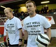 13 September 2013; Referee Alan Kelly O'Brien wears a t-shirt in support of Drogheda United's Gary O'Neill. FAI Ford Cup Quarter-Final, St Patrick’s Athletic v Shamrock Rovers, Richmond Park, Dublin. Picture credit: David Maher / SPORTSFILE