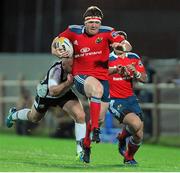 13 September 2013; Mike Sherry, Munster, makes a break through the Zebre defence. Celtic League 2013/14, Round 2, Zebre v Munster, Stadio XXV Aprile, Parma, Italy. Picture credit: Max Pratelli / SPORTSFILE