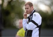 14 September 2013; Kilcullen FC manager Tadhg Shanahan during the match. FAI Umbro Women’s Junior Cup Final, Kilcullen FC v Corrib Rangers FC, Newbridge Town FC, Newbridge, Co. Kildare. Picture credit: Brian Lawless / SPORTSFILE