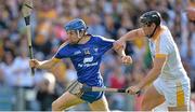 14 September 2013; Shane O'Donnell, Clare, in action against Matthew Donnelly, Antrim. Bord Gáis Energy GAA Hurling Under 21 All-Ireland 'A' Championship Final, Antrim v Clare, Semple Stadium, Thurles, Co. Tipperary. Picture credit: Brendan Moran / SPORTSFILE