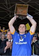 14 September 2013; Clare captain Paul Flanagan lifts the trophy after the game. Bord Gáis Energy GAA Hurling Under 21 All-Ireland 'A' Championship Final, Antrim v Clare, Semple Stadium, Thurles, Co. Tipperary. Picture credit: Brendan Moran / SPORTSFILE