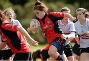 14 September 2013; Aoife Keenan, New Ross RFC, is tackled by Aisling Busher, Wexford Vixens RFC, during the South East Underage Blitz. Wexford Wanderers RFC, Wexford. Picture credit: Matt Browne / SPORTSFILE