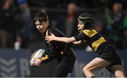 29 March 2024; Action between Newbridge and Westmanstown during the Bank of Ireland Half-Time Minis at the United Rugby Championship match between Leinster and Vodacom Bulls at the RDS Arena in Dublin. Photo by Seb Daly/Sportsfile