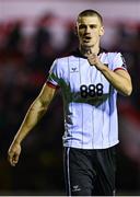 29 March 2024; Zak Johnson of Dundalk during the SSE Airtricity Men's Premier Division match between Shelbourne and Dundalk at Tolka Park in Dublin. Photo by Tyler Miller/Sportsfile