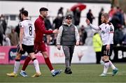 1 April 2024; Dundalk head coach Stephen O'Donnell reacts after the SSE Airtricity Men's Premier Division match between Dundalk and Drogheda United at Oriel Park in Dundalk, Louth. Photo by Ben McShane/Sportsfile