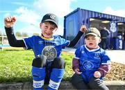 1 April 2024; Waterford supporters and cousins of Waterford player Darragh Power, Finnian, left, and Tadhg Power before the SSE Airtricity Men's Premier Division match between Waterford and Shamrock Rovers at the Regional Sports Centre in Waterford. Photo by Tyler Miller/Sportsfile