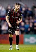 5 April 2024; Jordan Flores of Bohemians reacts after a missed chance during the SSE Airtricity Men's Premier Division match between Bohemians and Waterford at Dalymount Park in Dublin. Photo by Piaras Ó Mídheach/Sportsfile