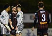 5 April 2024; Adam McDonnell of Bohemians and Grant Horton of Waterford during the SSE Airtricity Men's Premier Division match between Bohemians and Waterford at Dalymount Park in Dublin. Photo by Piaras Ó Mídheach/Sportsfile