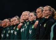 5 April 2024; Lucy Quinn and Republic of Ireland team-mates before the UEFA Women's European Championship qualifying group A match between France and Republic of Ireland at Stade Saint-Symphorien in Metz, France. Photo by Stephen McCarthy/Sportsfile